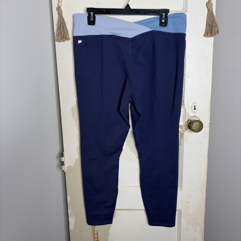 Fabletics Womens XL Two Tone Blue Athletic Breathable Leggings